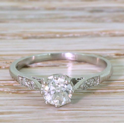 fig 1. Art Deco 0.51 Carat Old Cut Diamond Engagement Ring, circa 1935