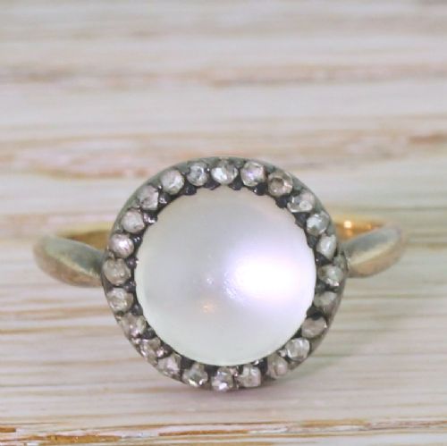 fig 1. Victorian Moonstone Cat’s Eye & Diamond Ring, circa 1880