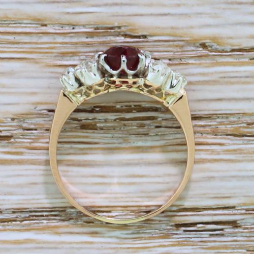 fig 3. Art Deco 1.18 Carat Natural, No Heat Ruby & Old Cut Diamond Ring, circa 1915