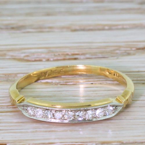 fig 1. Art Deco 0.14 Carat Diamond Half Hoop Ring, circa 1920