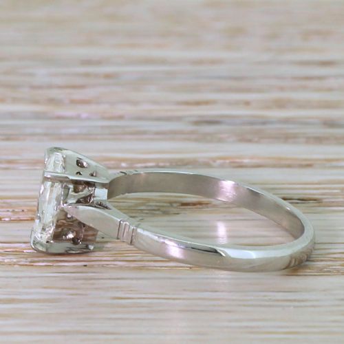 Art Deco 0.97 Carat Old Pear Cut Diamond Engagement Ring, Circa 1930