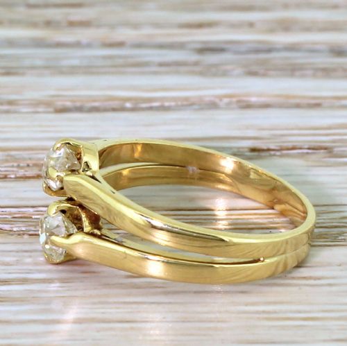 fig 2. Edwardian 0.62 Carat Old Cut Diamond Double Solitaire Ring, circa 1910