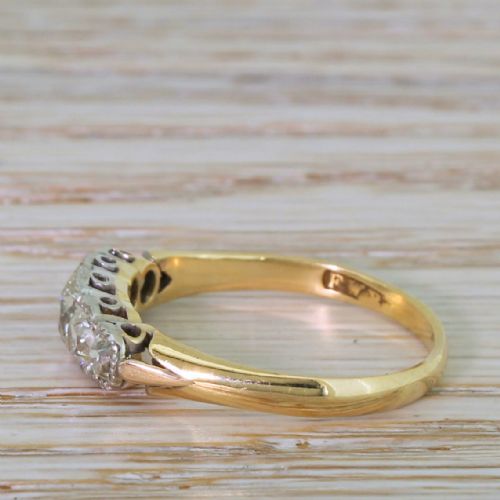 fig 2. Victorian 1.07 Carat Old Cut Diamond Five Stone Ring, dated 1881
