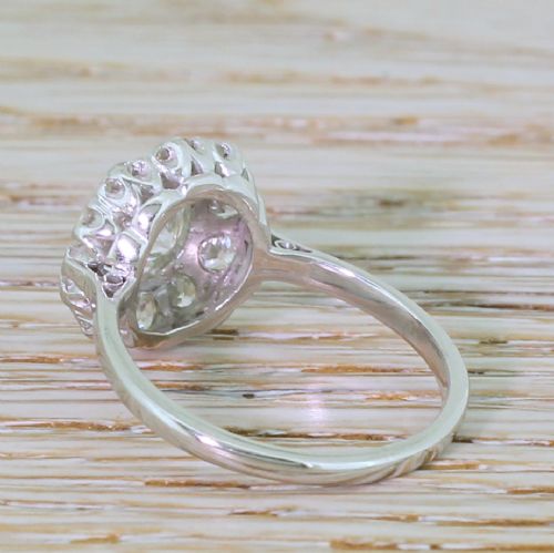 fig 3. Mid Century 1.88 Carat Transitional Cut Diamond Coronet Cluster Ring, circa 1955