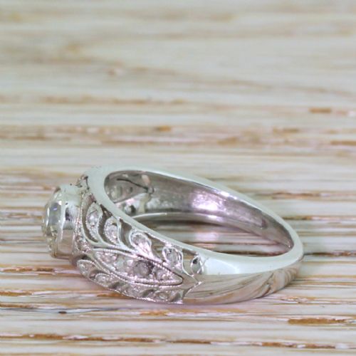 fig 2. Art Deco 0.72 Carat Old Cut Diamond Solitaire Ring, circa 1940