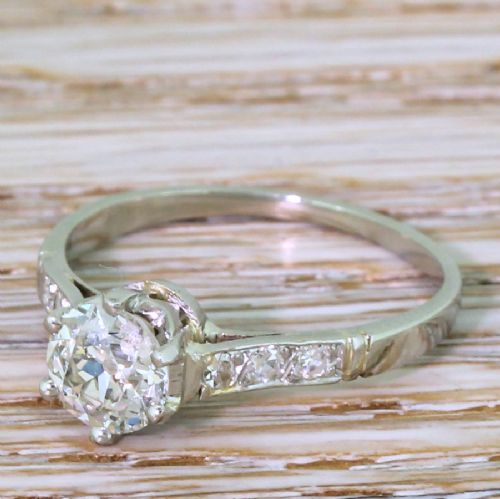 fig 1. Art Deco 1.02 Carat Old European Cut Diamond Engagement Ring, circa 1930