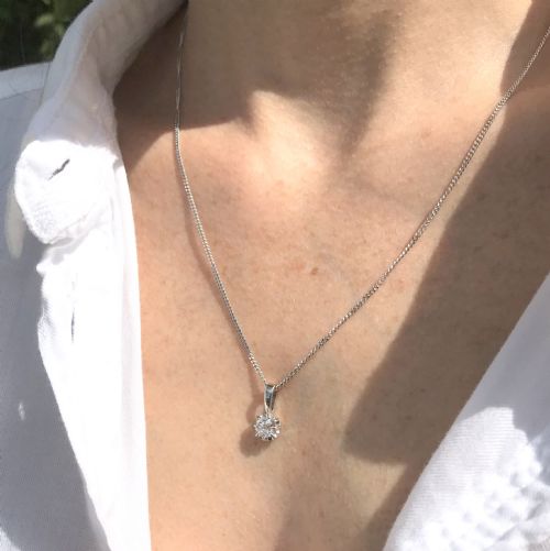 fig 1. Art Deco 0.52 Carat Old Cut Diamond Solitaire Pendant, French, circa 1940
