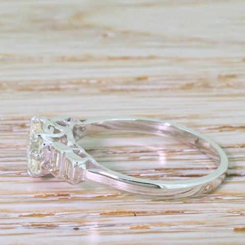 fig 2. Art Deco 1.10 Carat Transitional Cut Diamond Engagement Ring, circa 1945