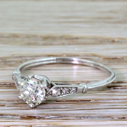 Art Deco 0.71 Carat Old Cut Diamond Engagement Ring, Circa 1925
