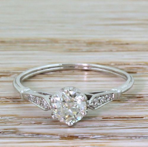 fig 1. Art Deco 0.71 Carat Old Cut Diamond Engagement Ring, circa 1925