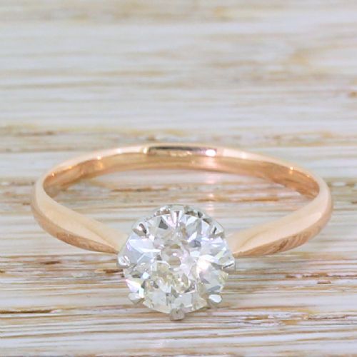 fig 1. Art Deco 1.22 Carat Old European Cut Diamond Engagement Ring, circa 1925
