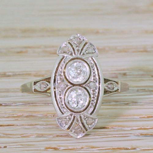fig 1. Belle Époque Old Cut Diamond Two Stone Ring, circa 1910