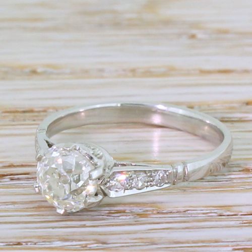 Art Deco 1.01 Carat Old Cut Diamond Engagement Ring, Circa 1925

