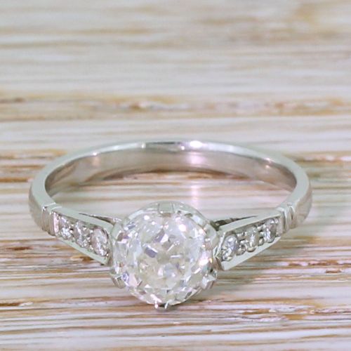 fig 1. Art Deco 1.01 Carat Old Cut Diamond Engagement Ring, circa 1925