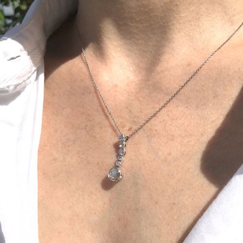 fig 1. Art Deco 1.34 Carat Old Cut Diamond Drop Pendant, circa 1940
