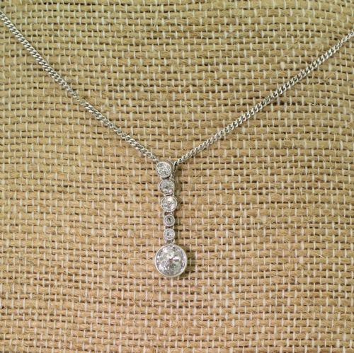 fig 2. Art Deco 1.34 Carat Old Cut Diamond Drop Pendant, circa 1940
