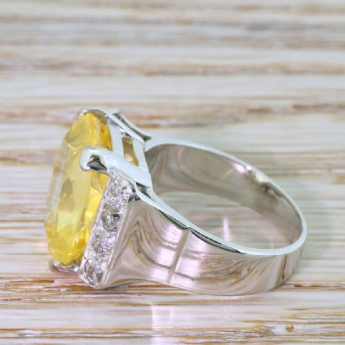 fig 2. Art Deco 12.00 Carat Ceylon Yellow Sapphire Ring, circa 1940

