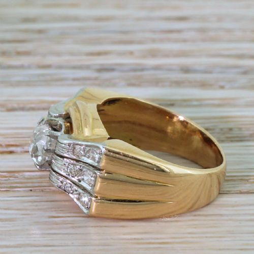 fig 2. Art Deco 0.98 Carat Old Mine Cut Diamond Ring, French, circa 1925
