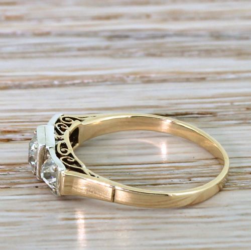 fig 2. Edwardian 0.63 Carat Old Cut Diamond Trilogy Ring, circa 1910