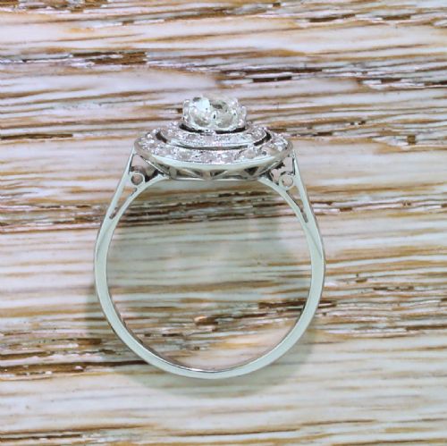 fig 2. Art Deco 0.76 Carat Old Cut Diamond Double Halo Cluster Ring, circa 1930
