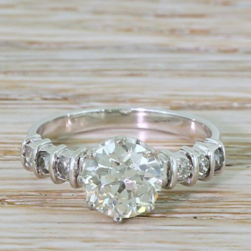 fig 1. Mid Century 1.35 Carat Old European Cut Diamond Engagement Ring, circa 1950
