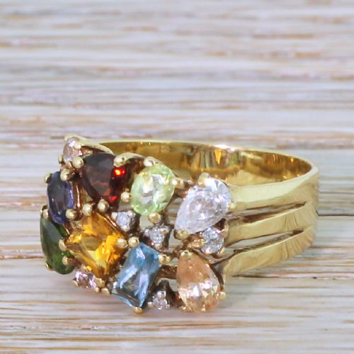 Mid Century Multi-gemstone Tutti Fruiti Ring