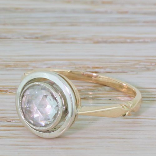 Victorian 0.50 Carat Rose Cut Diamond Solitaire Ring, Circa 1900