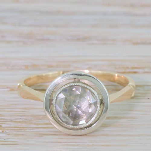 fig 1. Victorian 0.50 Carat Rose Cut Diamond Solitaire Ring, circa 1900