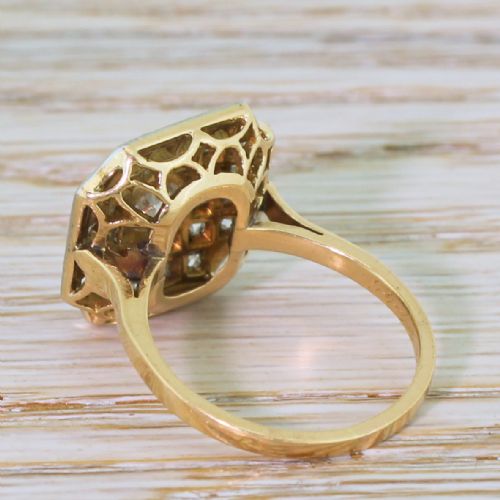 fig 3. Art Deco 0.87 Carat Old Cut & Rose Cut Diamond Cluster Ring, French, dated 1945

