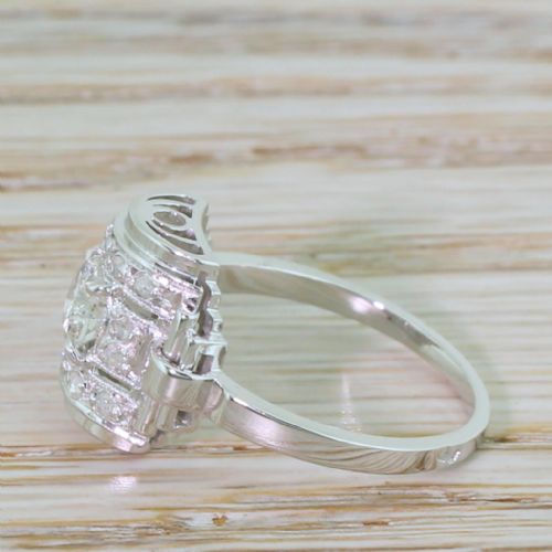 fig 2. Retro 0.60 Carat Diamond Barrel Ring, French, circa 1950