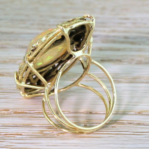 fig 3. Art Nouveau 8.35 Carat Opal Foliate Ring, circa 1915