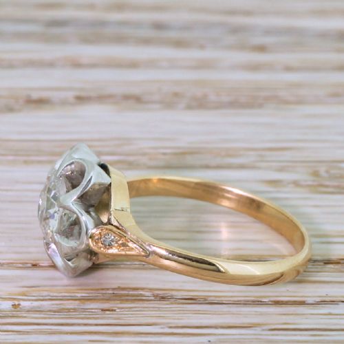 fig 2. Retro 0.99 Carat Old Cut Diamond Engagement Ring, circa 1950