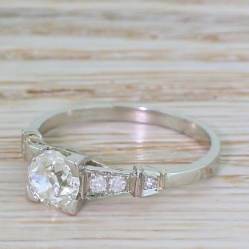 Art Deco 0.75 Carat Old Cut Diamond Engagement Ring, Circa 1920
