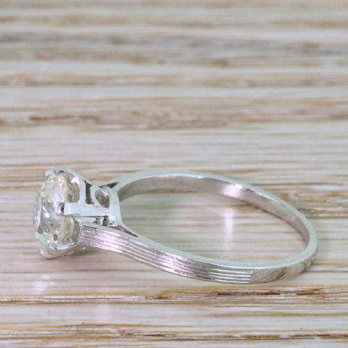 fig 2. Retro 1.66 Carat Old European Cut Diamond Engagement Ring, circa 1945