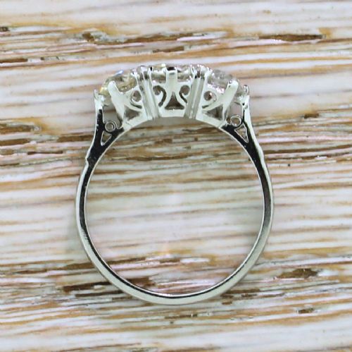 fig 3. Art Deco 1.04 Carat Old Cut Diamond Trilogy Ring, circa 1935