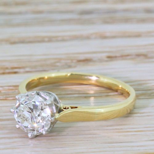 Art Deco 1.23 Carat Old Cut Diamond Engagement Ring, Circa 1925
