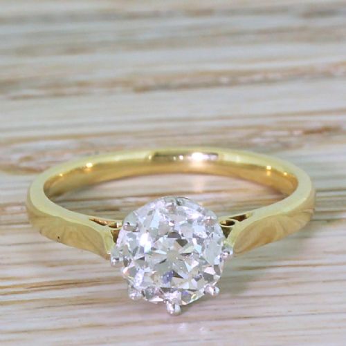 fig 1. Art Deco 1.23 Carat Old Cut Diamond Engagement Ring, circa 1925