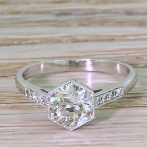 fig 1. Art Deco 1.01 Carat Old Cut Diamond Engagement Ring, circa 1925