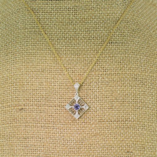 fig 2. Art Deco Natural Sapphire & Diamond Pendant, circa 1915