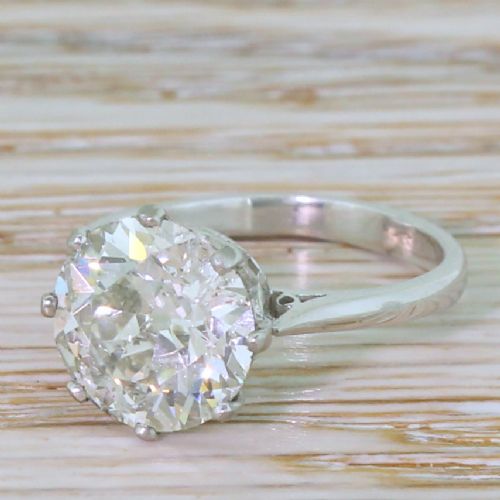 Art Deco 2.67 Carat Old Cut Diamond Engagement Ring, Circa 1930