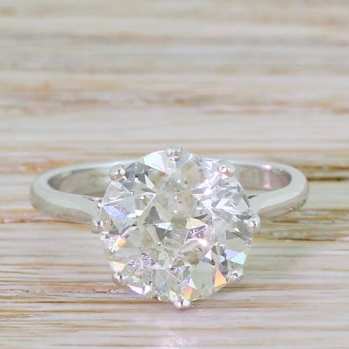 fig 1. Art Deco 2.67 Carat Old Cut Diamond Engagement Ring, circa 1930