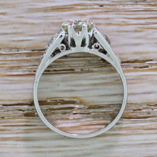 fig 3. Retro 1.02 Carat Round Brilliant Cut (& 0.90 Carat) Diamond Ring, circa 1945