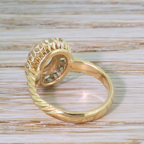 fig 3. Mid Century 1.24 Carat Old Oval Cut Diamond Cluster Ring, circa 1950