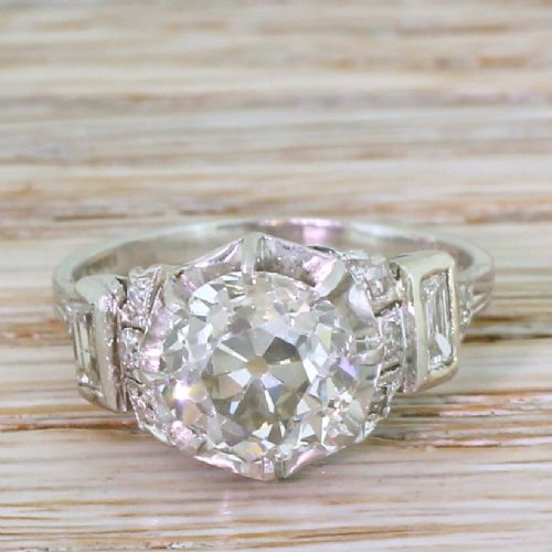 fig 1. Art Deco 2.33 Carat Old Cut Diamond Engagement Ring, circa 1925