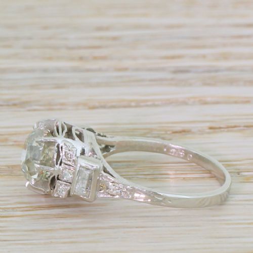 fig 2. Art Deco 2.33 Carat Old Cut Diamond Engagement Ring, circa 1925