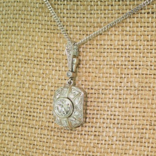 Art Deco 1.46 Carat Diamond Pendant, Circa 1930
