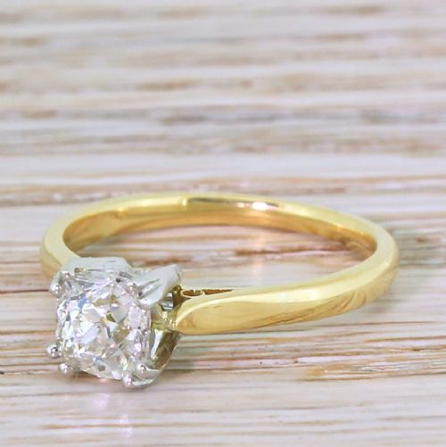 Art Deco 1.00 Carat Old Cut Diamond Engagement Ring, Circa 1920
