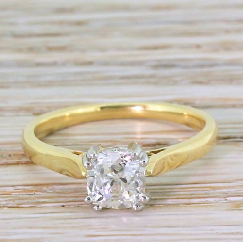 fig 1. Art Deco 1.00 Carat Old Cut Diamond Engagement Ring, circa 1920