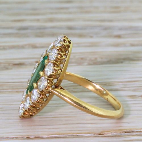 fig 2. Art Deco Emerald & Diamond Navette Cluster Ring, circa 1935