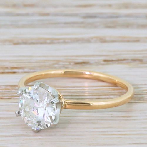 Art Deco 1.22 Carat Old Cut Diamond Engagement Ring, Circa 1930

